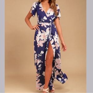 LAST CHANCE Lulu's Floral Wrap Maxi Dress